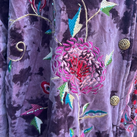 Indigo Moon NWOT embroidered beaded velvetine button up lined jacket size 2X - Picture 7 of 14